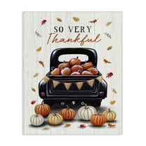 Stupell Industries Autumnal So Very Thankful Transportation Painting Wrapped Canvas Canvas Art Print Wall Art, 16 x 20