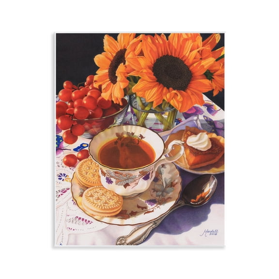 Stupell Industries Autumnal Tea Party Food & Beverage Painting Unframed Art Print Wall Art, 11 x 14