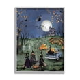 thumbnail image 1 of Stupell Industries Autumnal Witches Scene Holiday Painting Gray Framed Art Print Wall Art, 16 x 20, 1 of 9