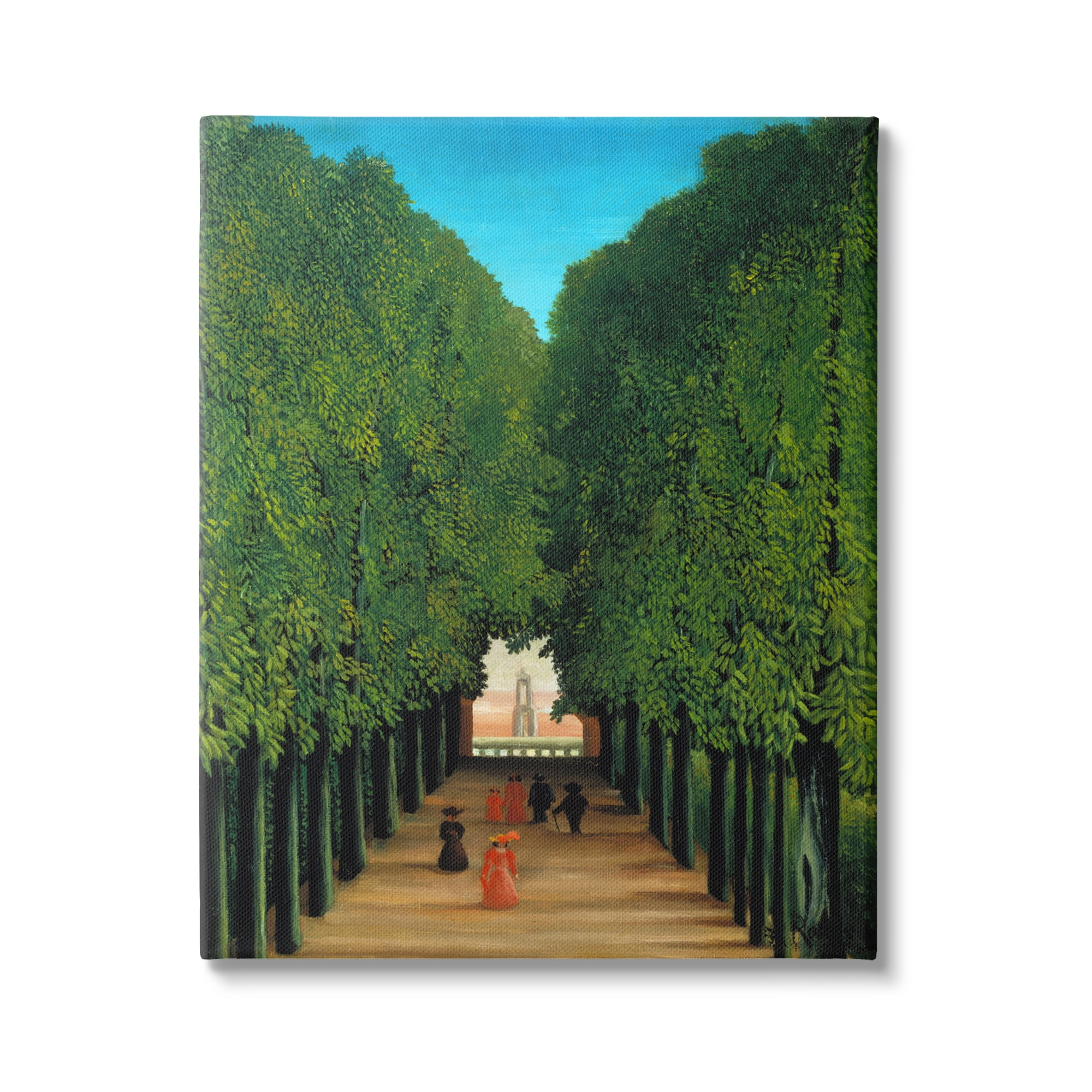 Stupell Industries Avenue in Park at Saint Cloud Henri Rousseau Classical Painting Painting Gallery Wrapped Canvas Print Wall Art, Design by one1000paintings