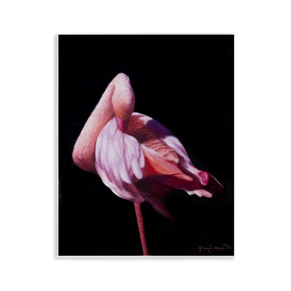 Stupell Industries Tropical Avian Contrast Flamingo Wall Plaque Art, 11 x 14, by James Corwin