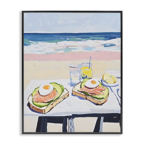 Stupell Industries Tropical Avocado Toast at Beach Black Framed Giclee Art, 11 x 14, by The Prints Vibe