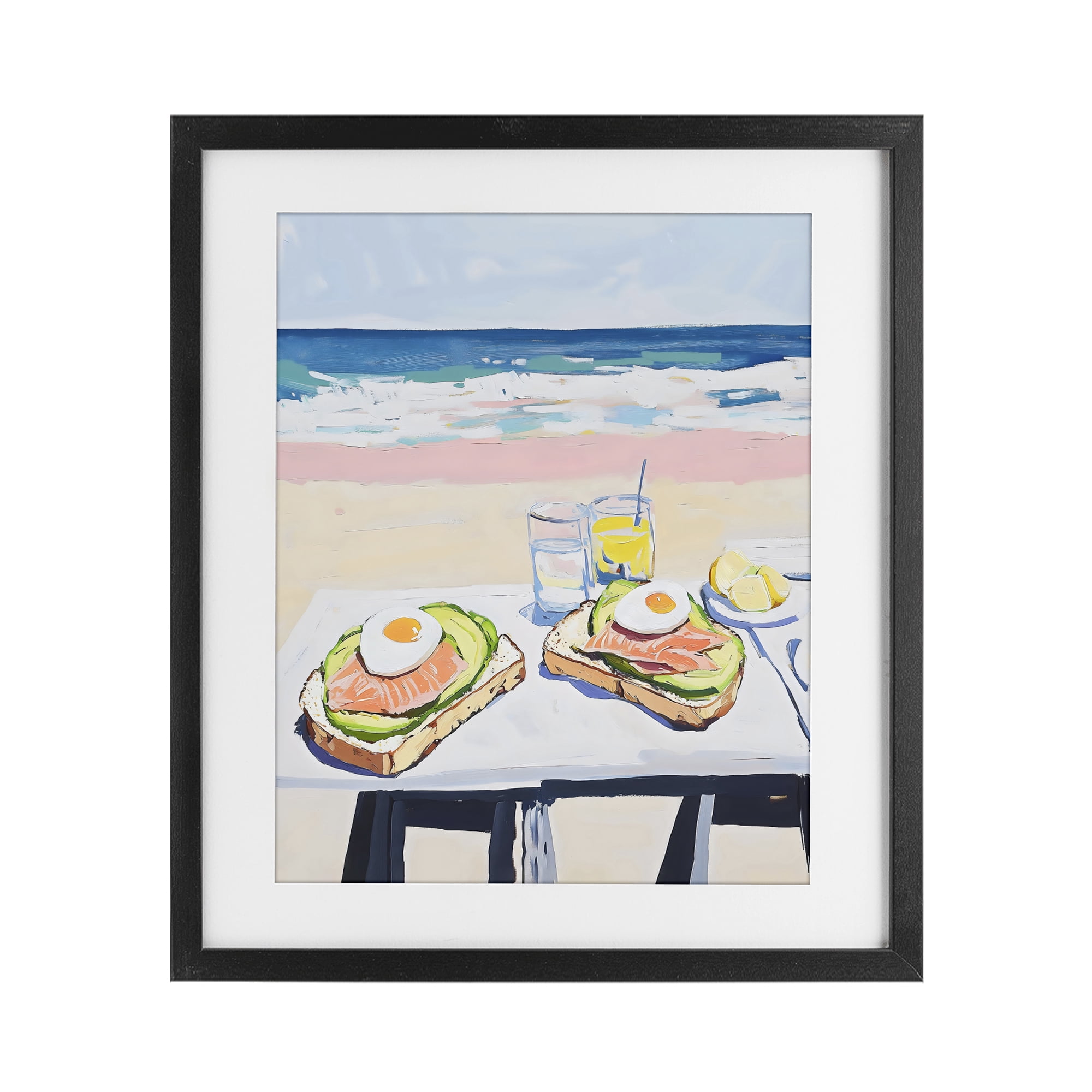Stupell Industries Avocado Toast at Beach Black Framed Print Under Glass, design by The Prints Vibe