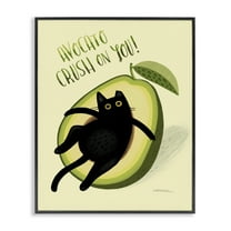 Stupell Industries Avocato Crush on You Animals Painting Black Framed Art Print Wall Art, 11 x 14