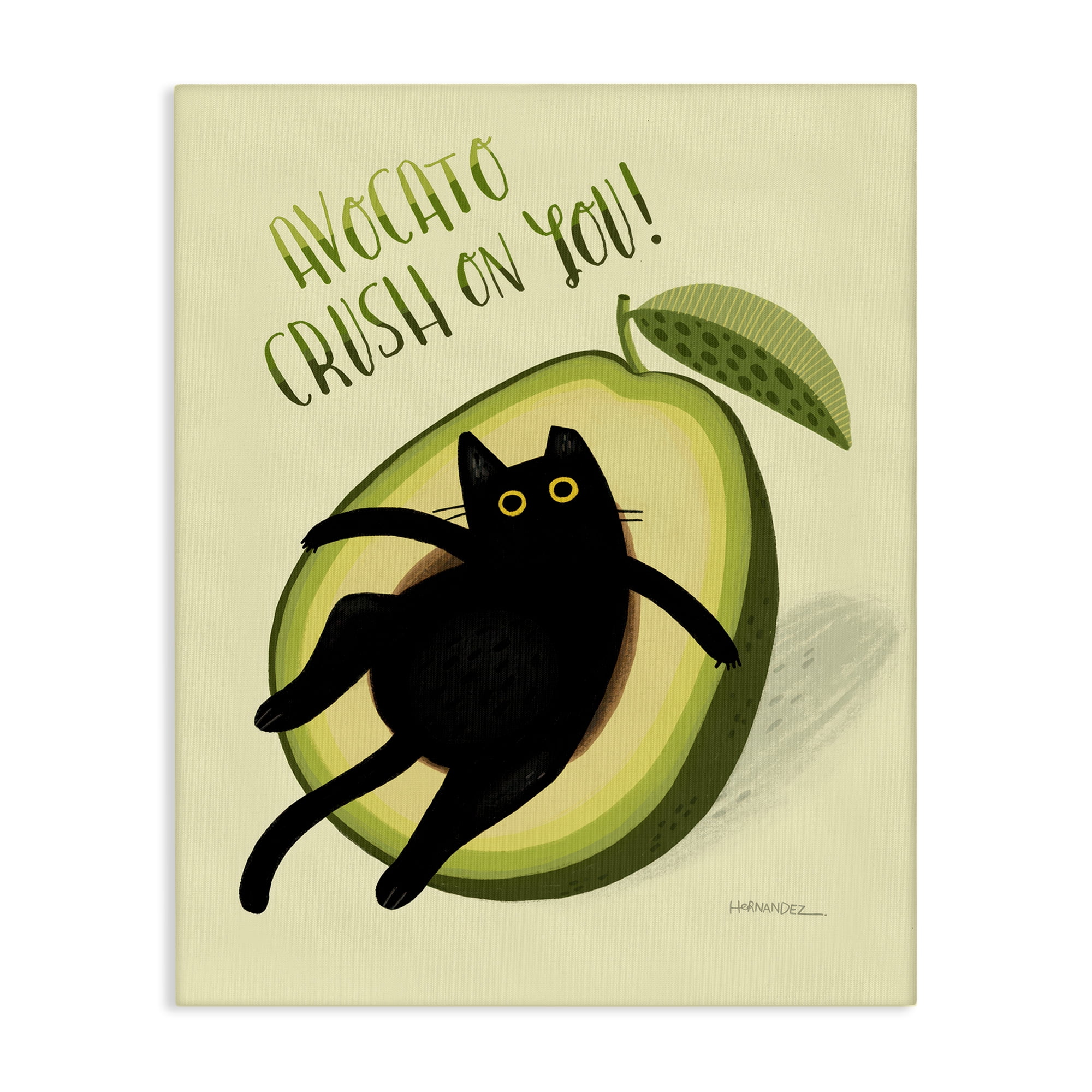Stupell Industries Avocato Crush on You Animals Painting Wrapped Canvas Art Print Wall Art, 30 x 40