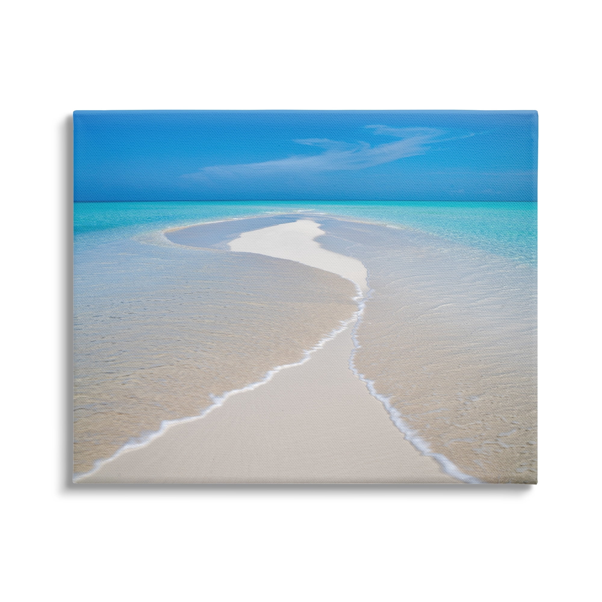 Stupell Industries Azure Beach Waves Lapping Foam Coastal Photography Gallery Wrapped Canvas Print Wall Art