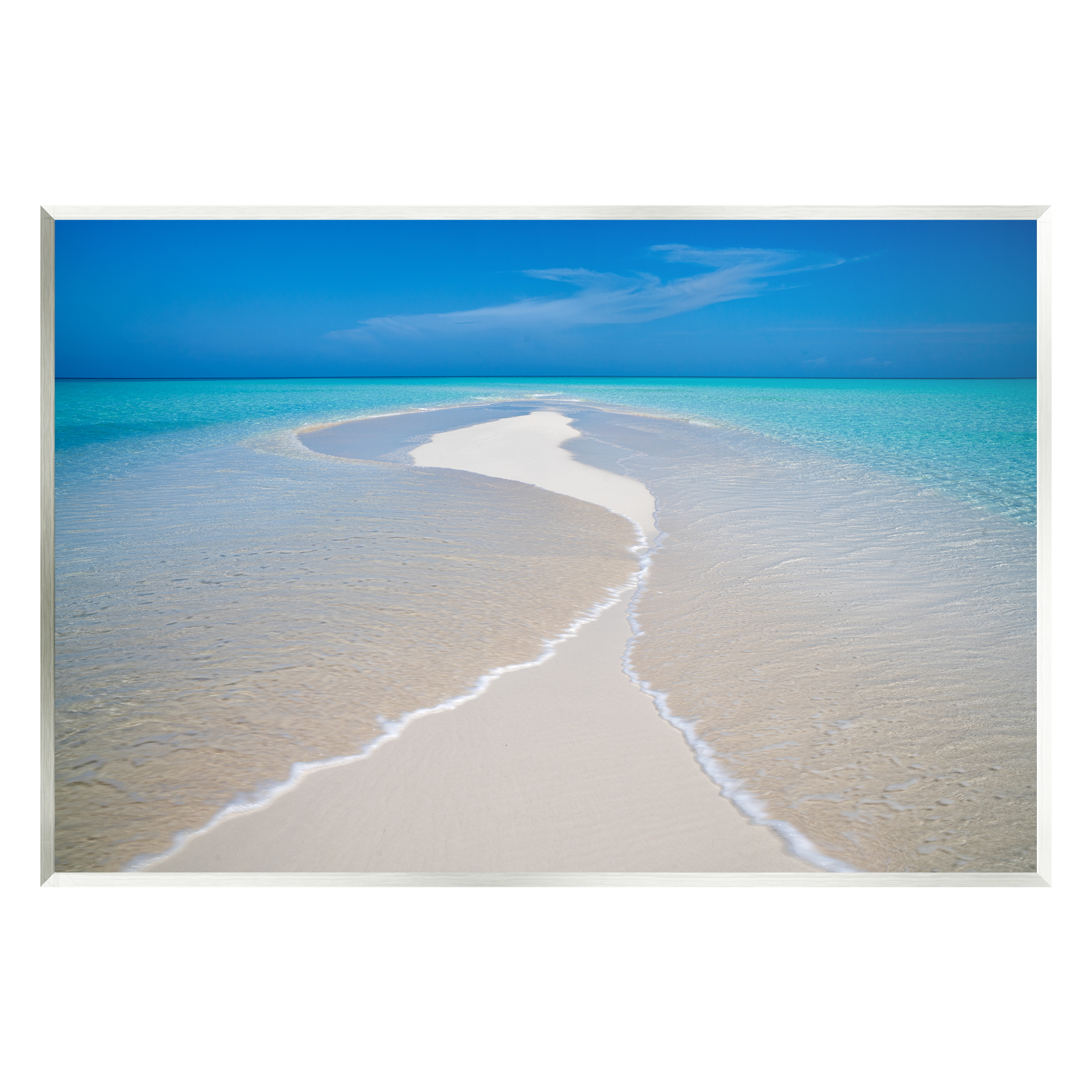 Stupell Industries Azure Beach Waves Lapping Foam Coastal Photography Unframed Art Print Wall Art