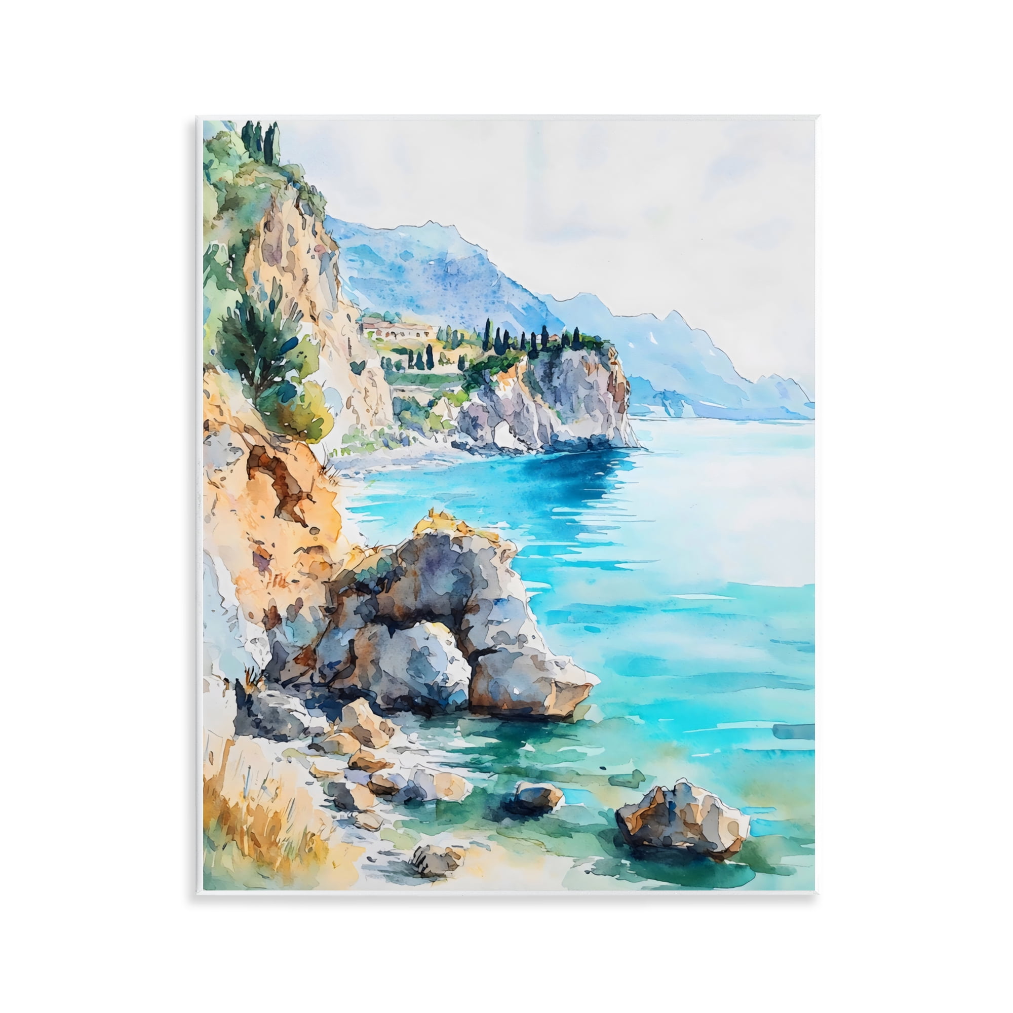 Stupell Industries Azure Italian Coastline Wall Plaque Art, design by LSR Design Studio