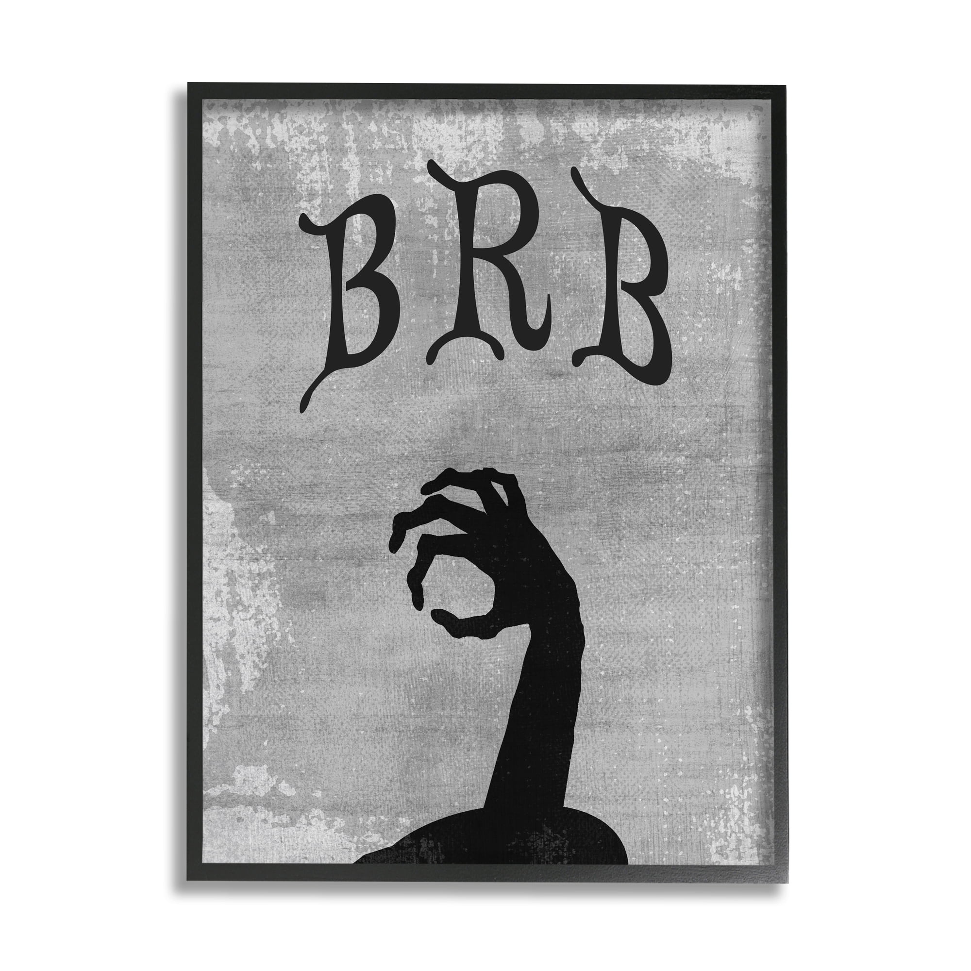 Stupell Industries BRB Zombie Graveyard Holiday Painting Black Framed Art Print Wall Art, 11 x 14