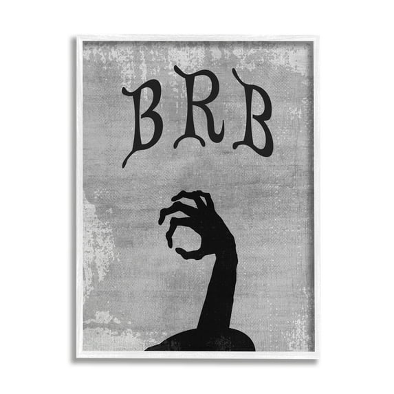 Stupell Industries BRB Zombie Graveyard Holiday Painting White Framed Art Print Wall Art, 16 x 20