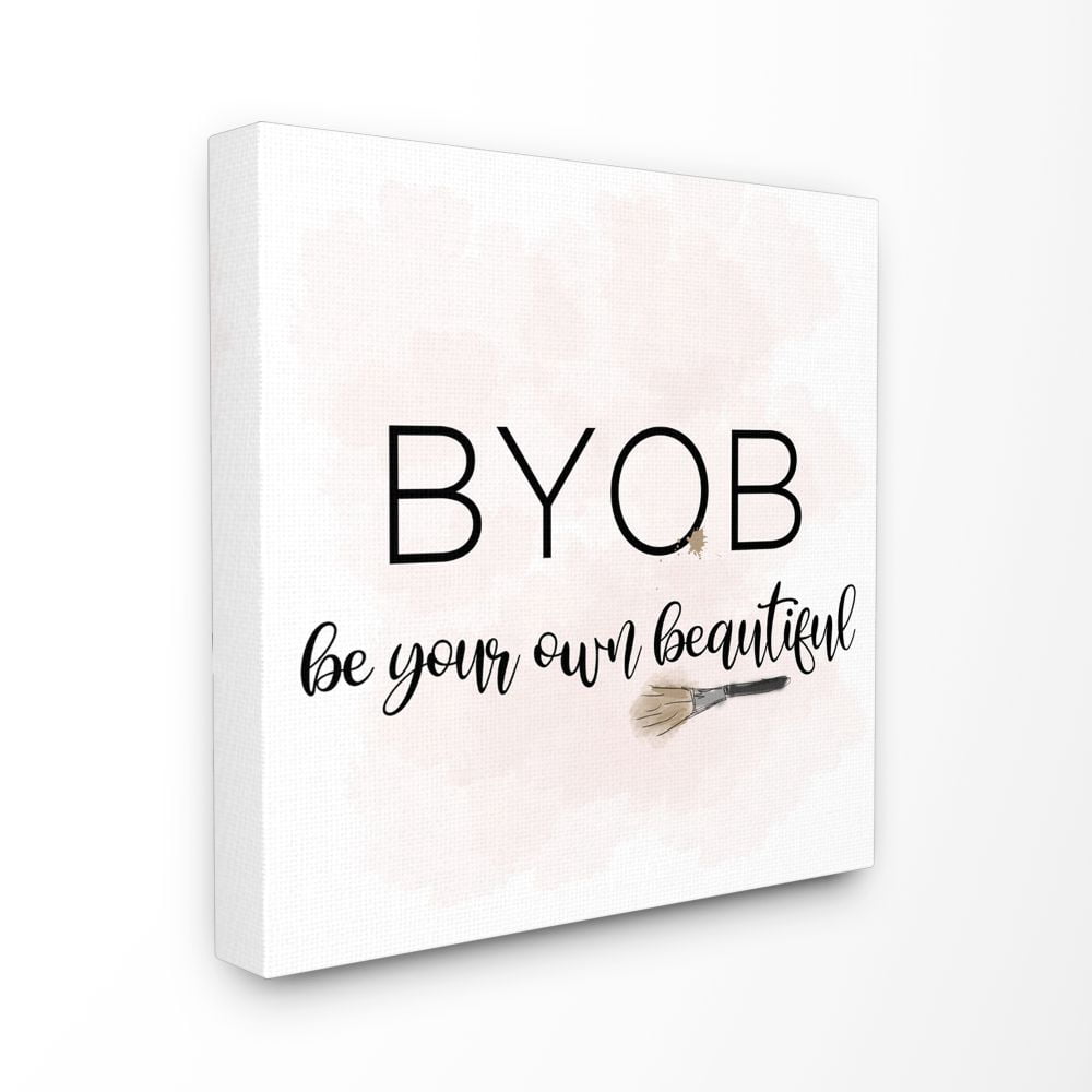 Stupell Industries BYOB Be Your Own Beautiful Fashion Modern Pink Word Design XL Canvas Wall Art by Anna Quach