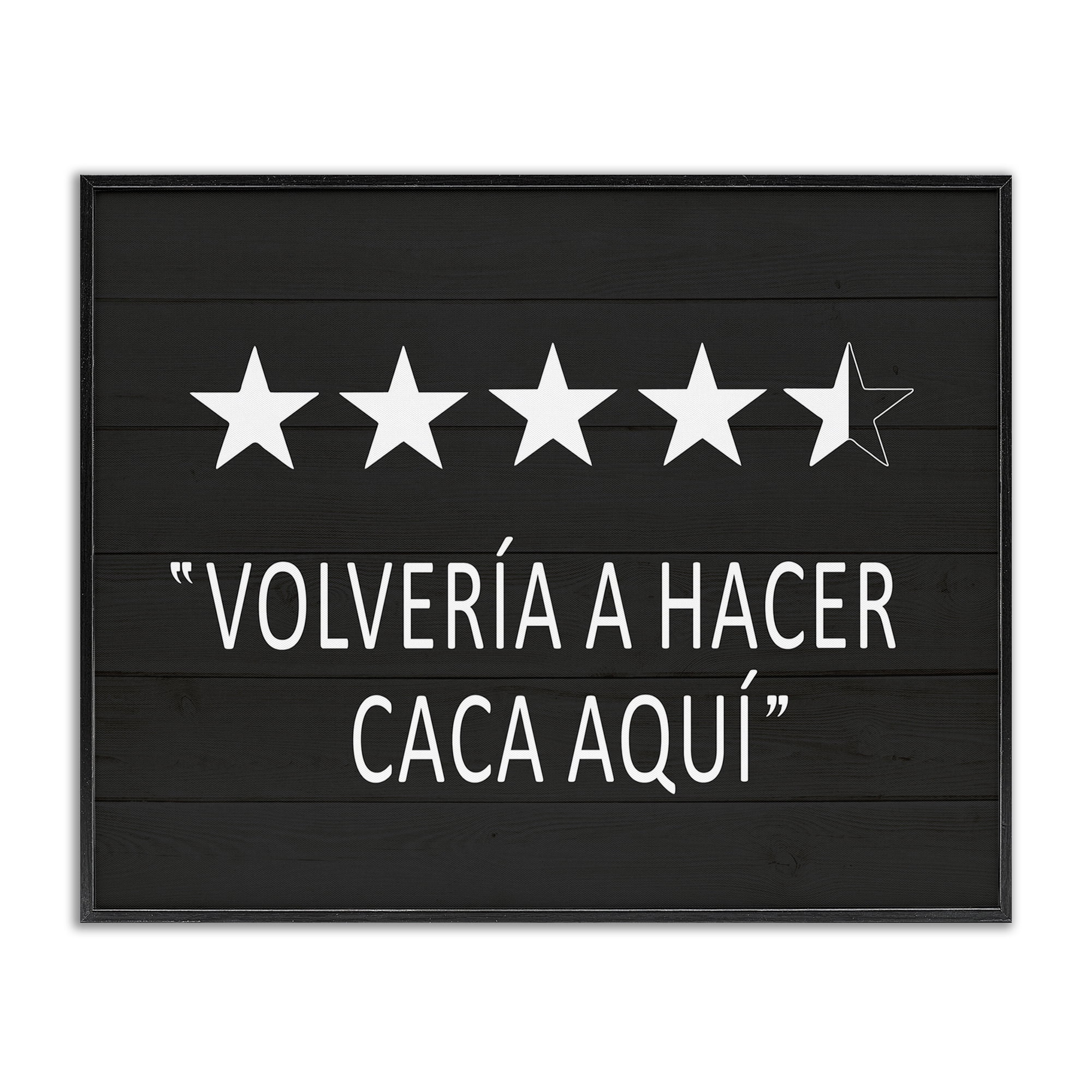 Stupell Industries Baño Cinco Estrellas Bath & Laundry Painting Black Framed Art Print Wall Art, 20 x 16