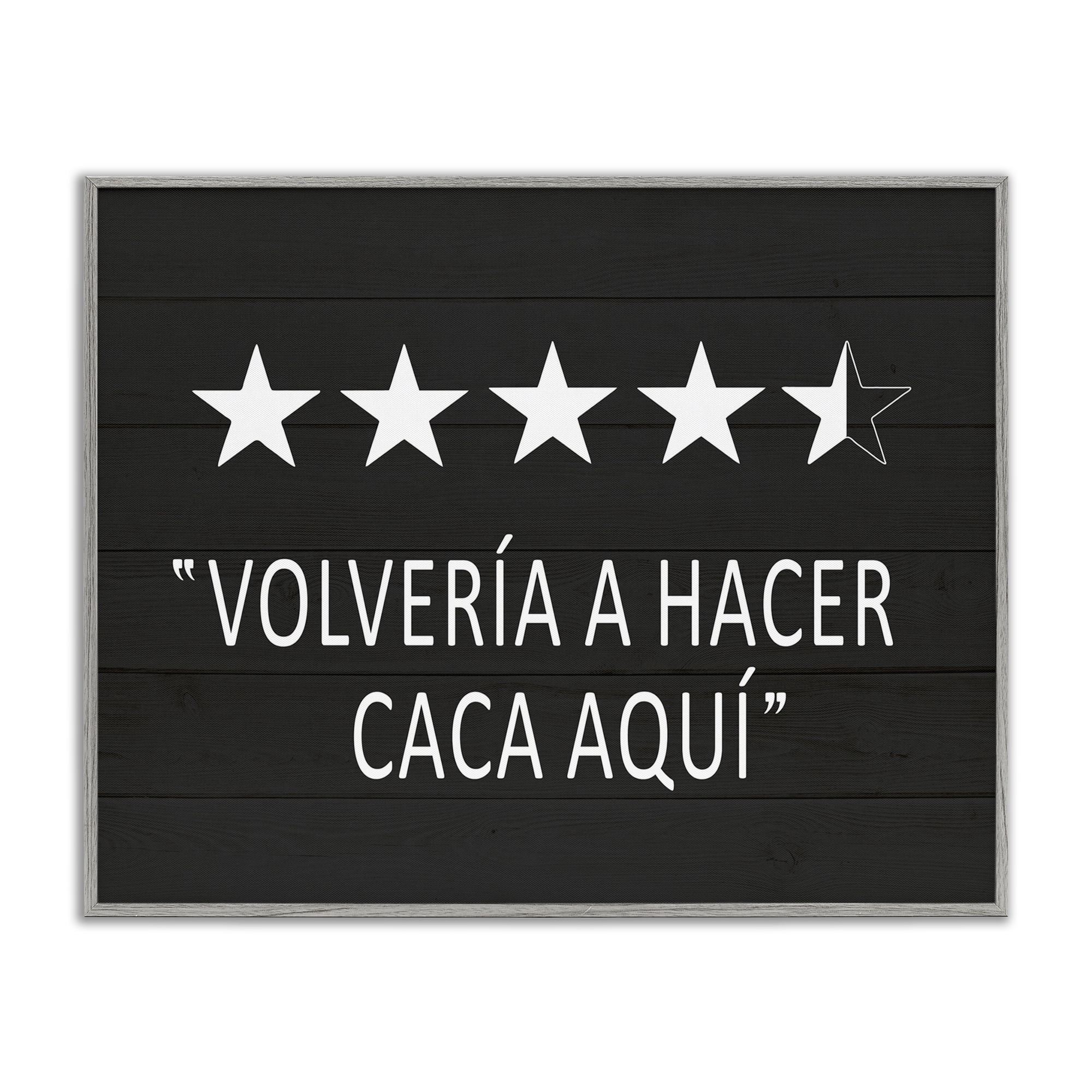 Stupell Industries Baño Cinco Estrellas Bath & Laundry Painting Gray Framed Art Print Wall Art, 30 x 24