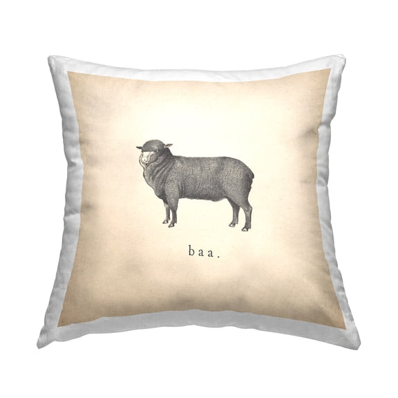 Stupell Industries Baa Farm Sheep Sounds Decorative Printed Throw Pillow Design by Wild Apple Portfolio.