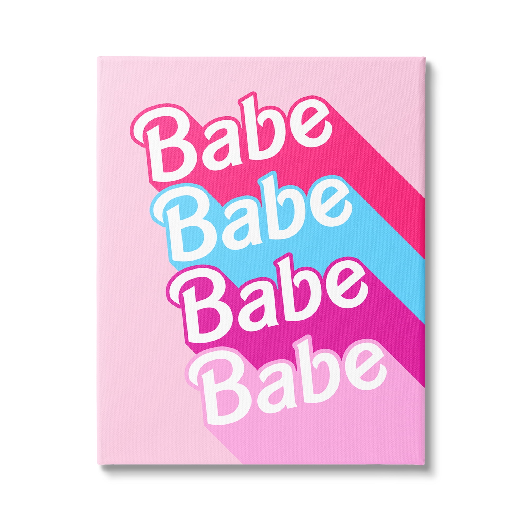 Stupell Industries Babe Glam Words Inspirational Painting Gallery Wrapped Canvas Print Wall Art, 16 x 20