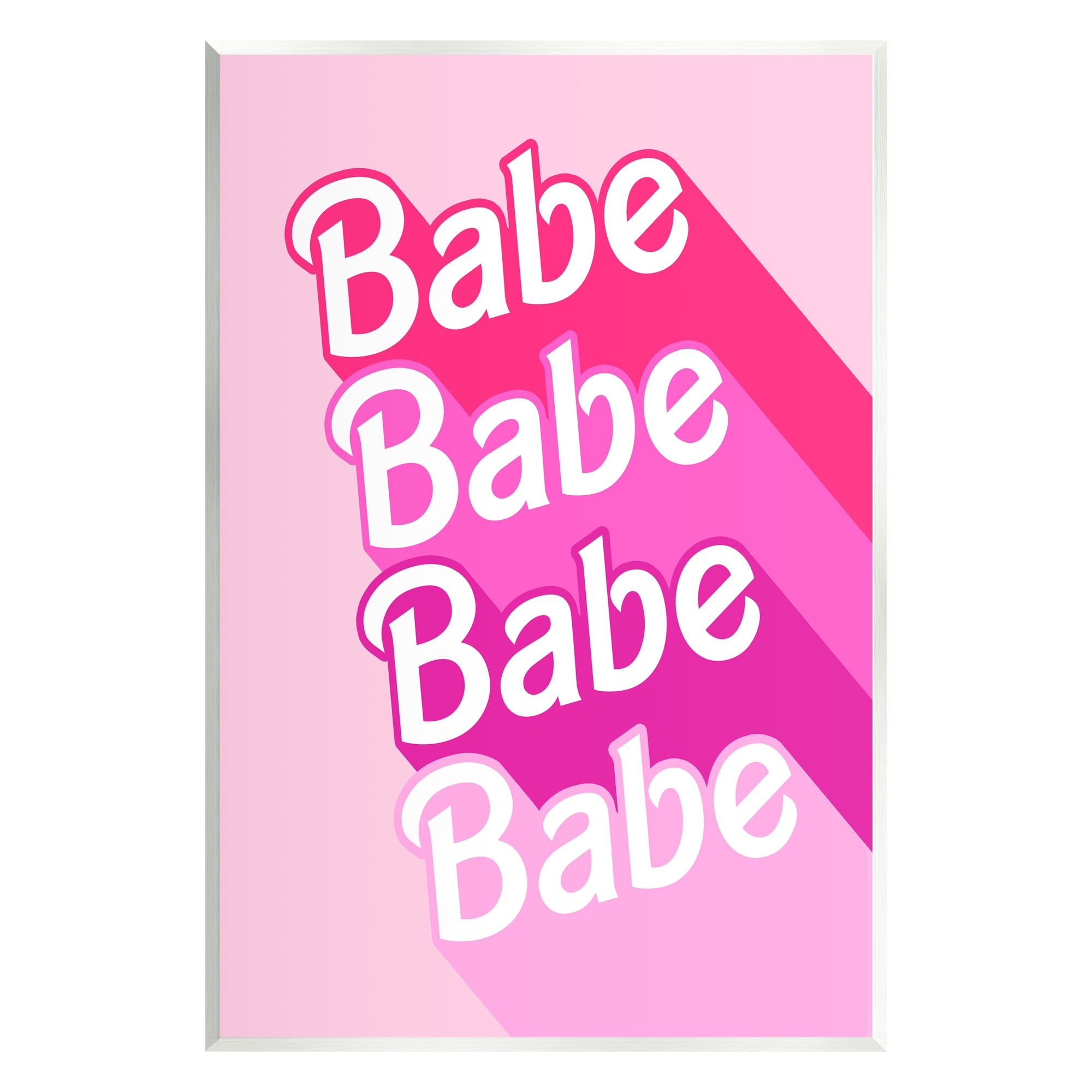 Stupell Industries Babe Pink Phrase Inspirational Painting Unframed Art Print Wall Art, 10 x 15
