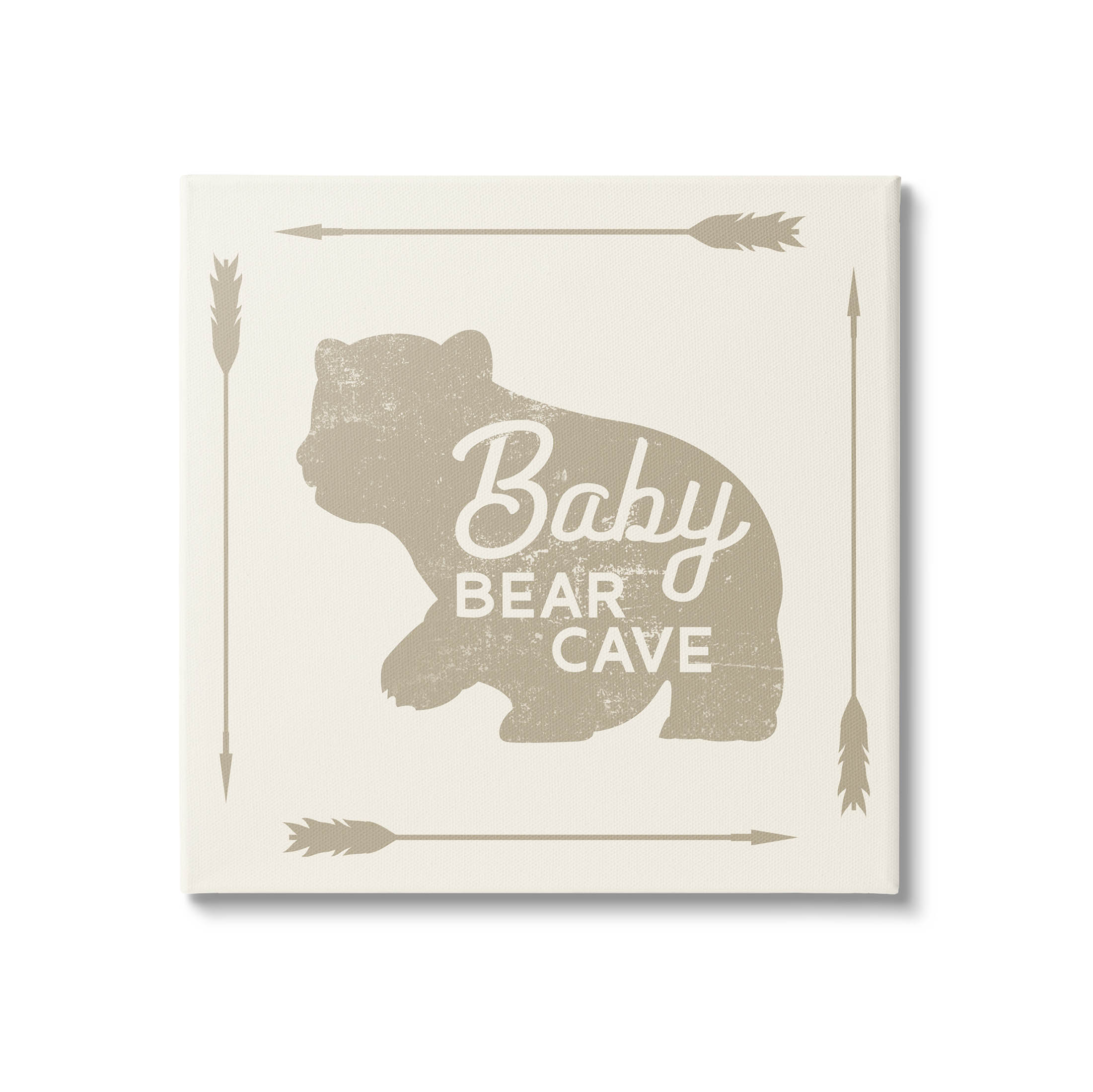 Stupell Industries Baby Bear Cave Animal Sign Graphic Art Gallery Wrapped Canvas Print Wall Art, Design by Lil' Rue