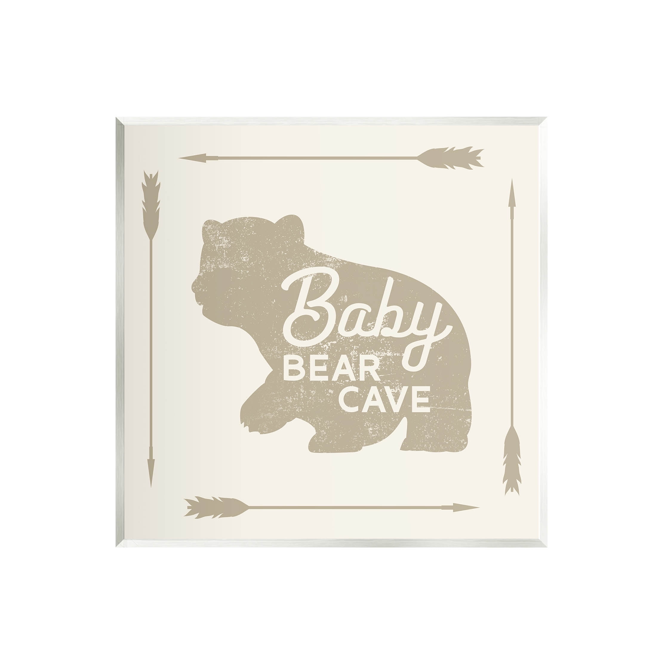 Stupell Industries Baby Bear Cave Animal Sign Graphic Art Unframed Art Print Wall Art, Design by Lil' Rue
