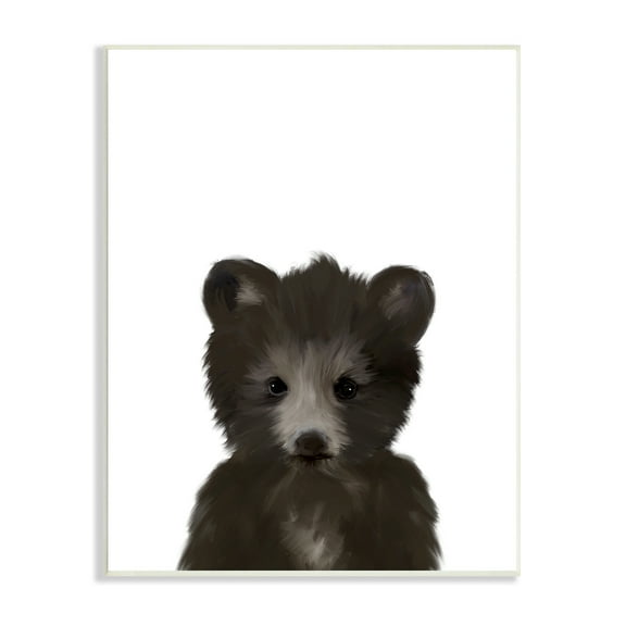 Stupell Industries Baby Black Bear Animal Kids Painting, 13 x 19,Design by Leah Straatsma