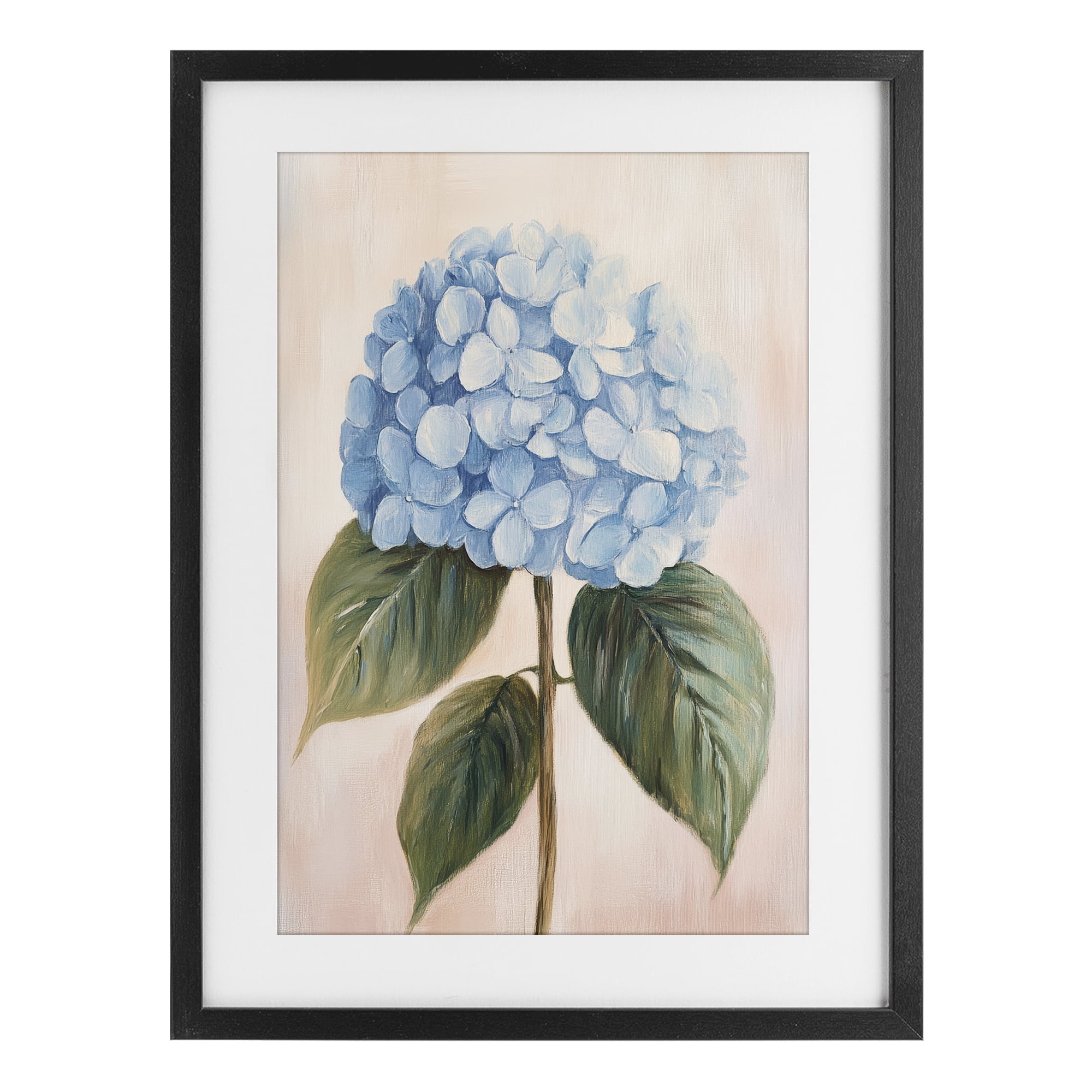 Stupell Industries Baby Blue Hydrangea Black Framed Print Under Glass, design by Petal Prints Design