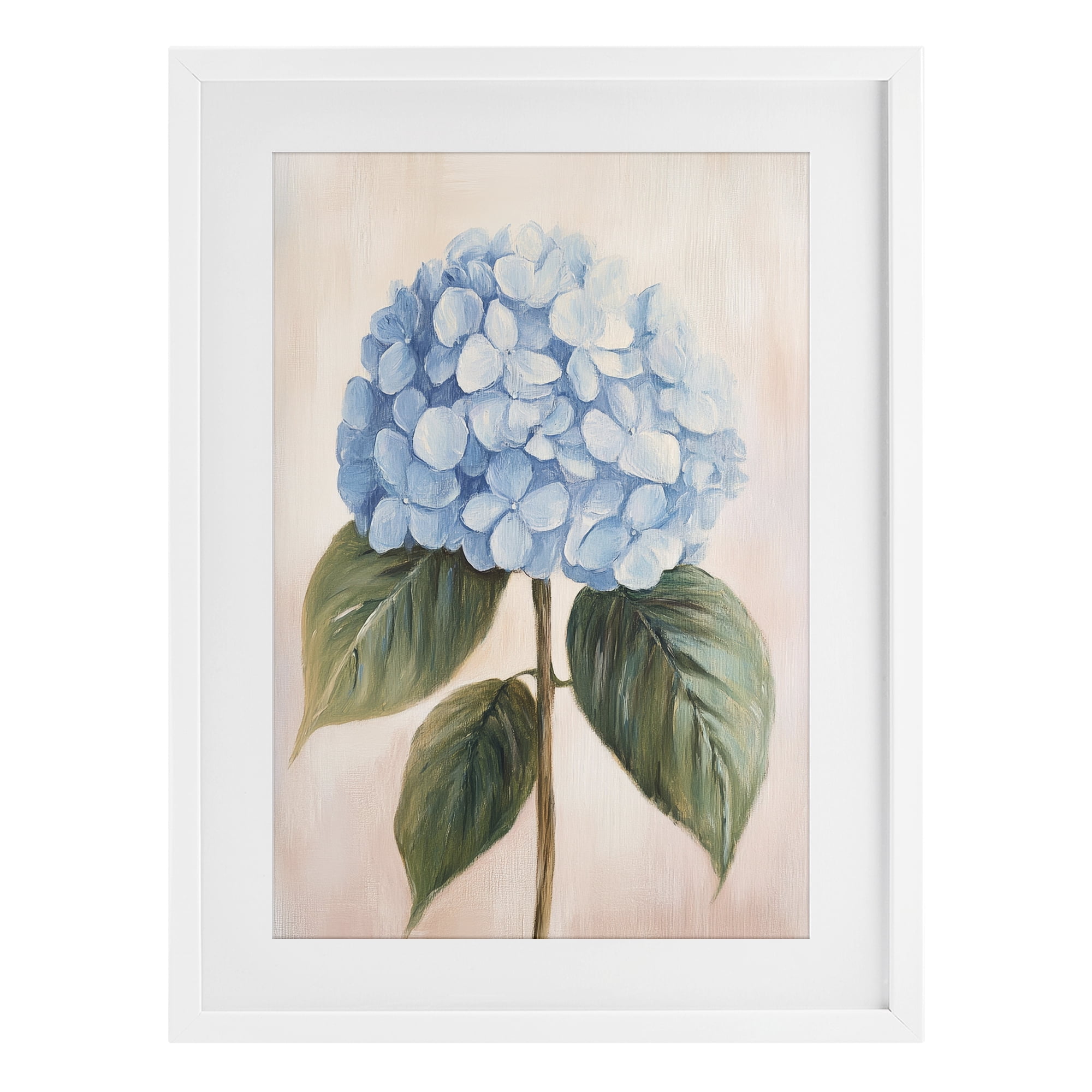 Stupell Industries Baby Blue Hydrangea White Framed Print Under Glass, design by Petal Prints Design