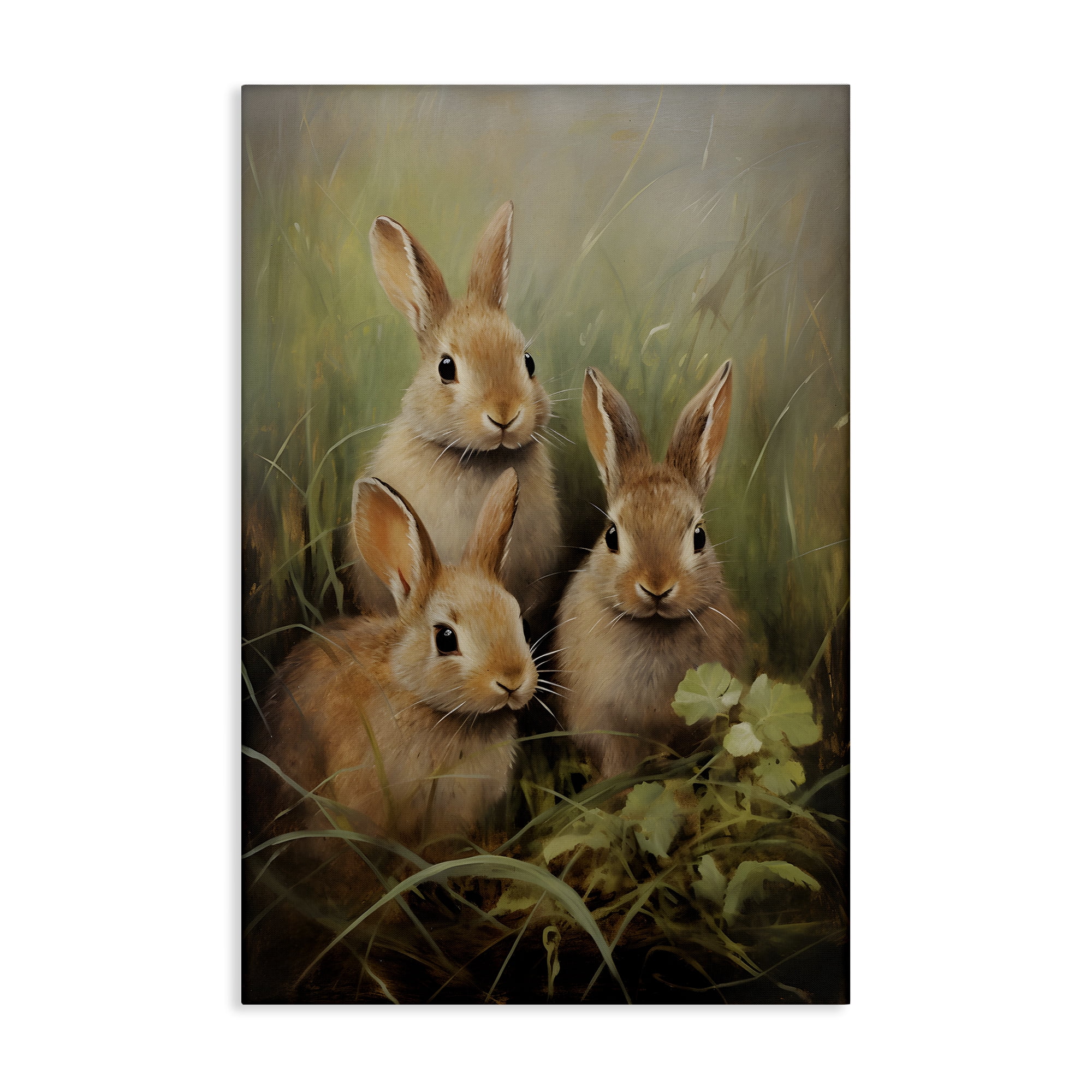 Stupell Industries Baby Bunny Trio Animals & Insects Painting Gallery Wrapped Canvas Art Print Wall Art, 24 x 36