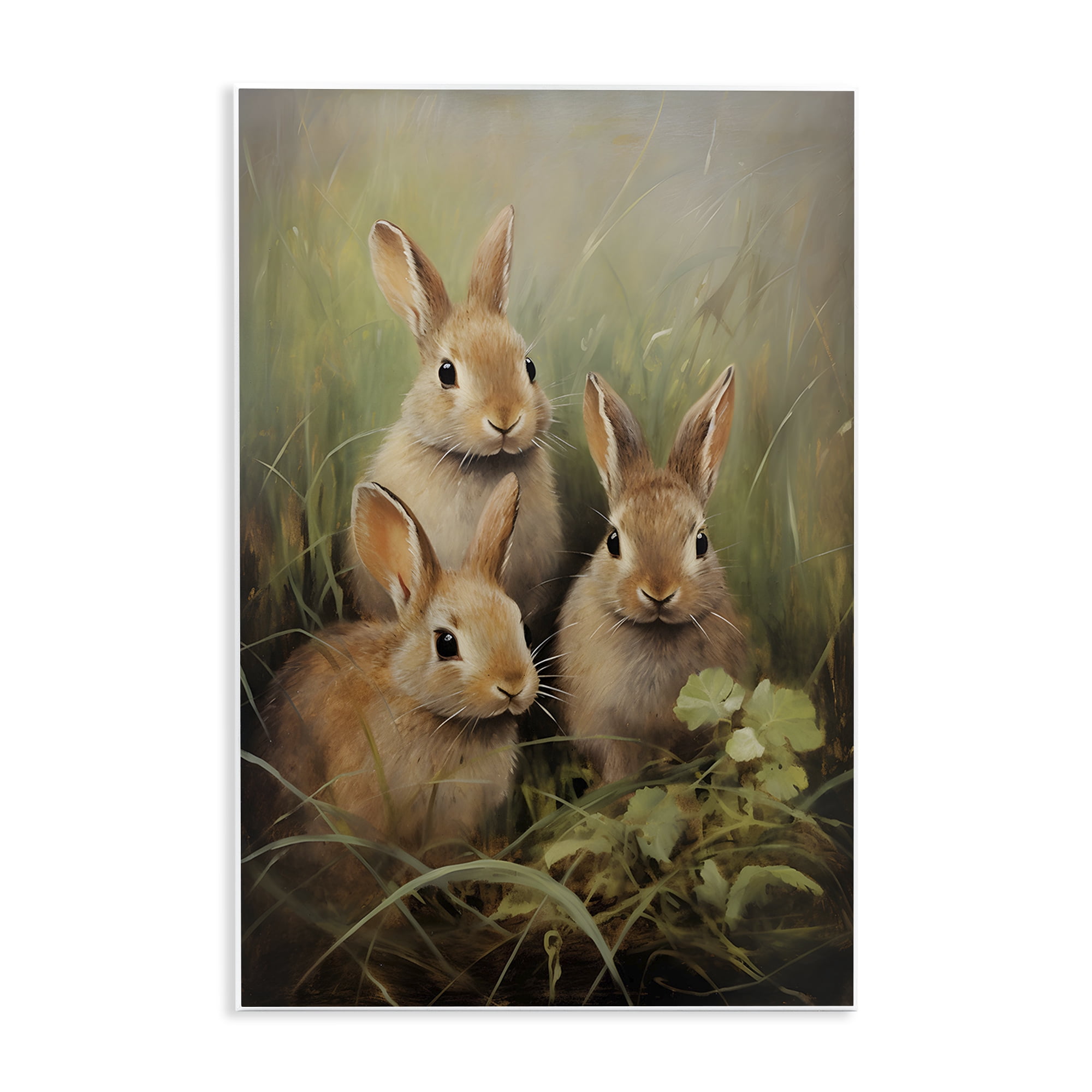 Stupell Industries Baby Bunny Trio Animals & Insects Painting Unframed Art Print Wall Art, 10 x 15