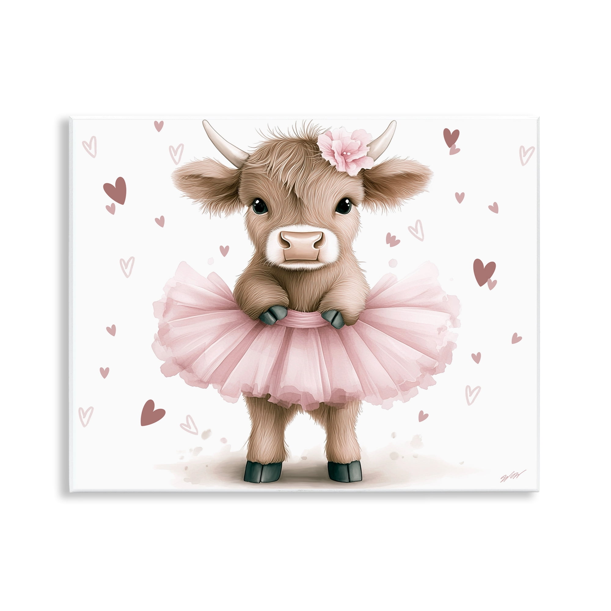 Stupell Industries Baby Calf with Tutu Wall Plaque Art, design by Whimsical Wonders