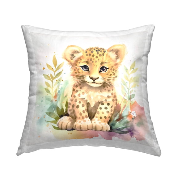 Stupell Industries Baby Cheetah Cub Decorative Printed Throw Pillow Design by Andrea Haase.