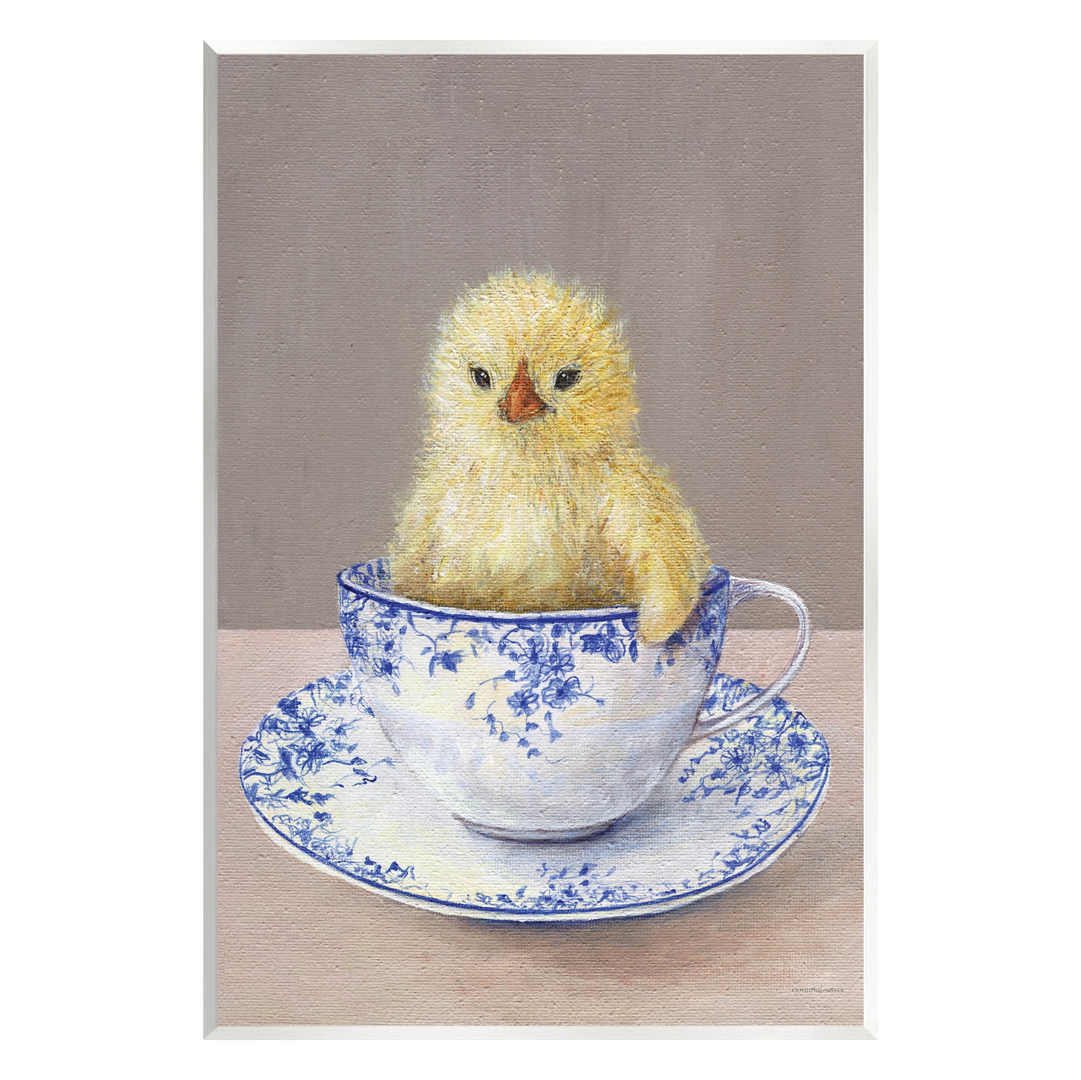 Stupell Industries Baby Chick Ornate Teacup Mug Painting Unframed Art Print Wall Art, Design by Kamdon Kreations