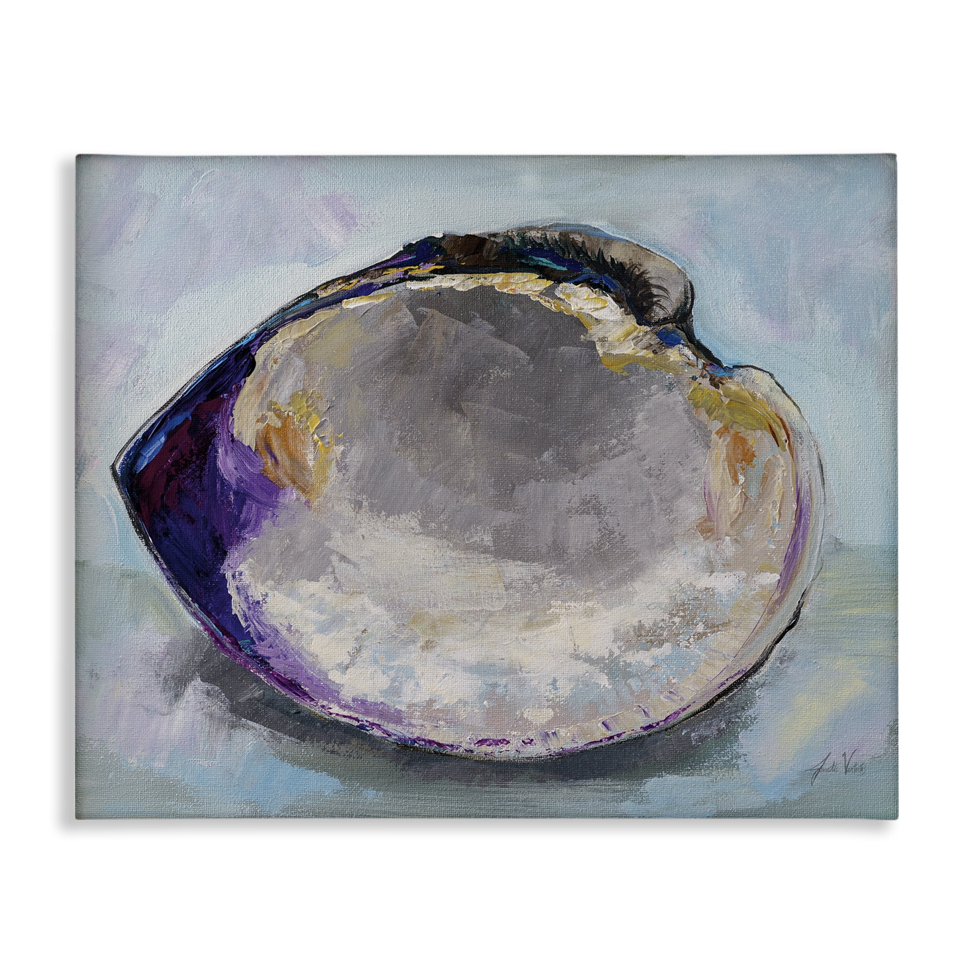 Stupell Industries Baby Clam Shell Animals & Insects Painting Gallery Wrapped Canvas Art Print Wall Art, 48 x 36