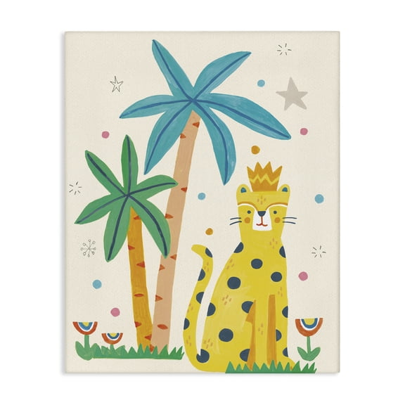 Stupell Industries Baby Cougar in Jungle Animals Painting Wrapped Canvas Art Print Wall Art, 16 x 20
