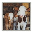 thumbnail image 1 of Stupell Industries Baby Cows on Farm Animals Painting Gray Framed Art Print Wall Art, 17 x 17, 1 of 2