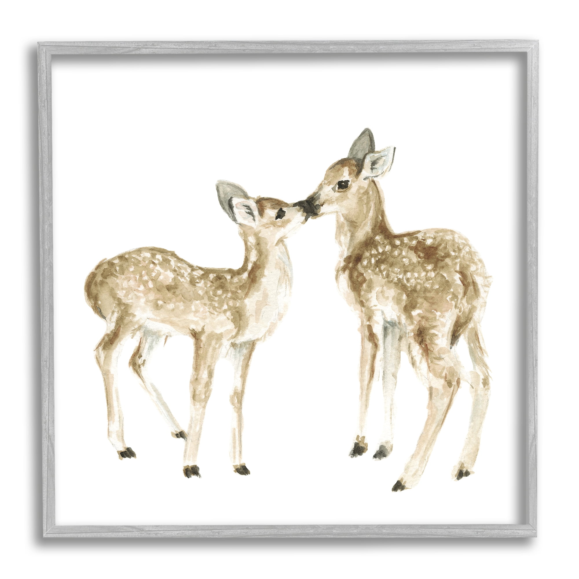 Stupell Industries Baby Deer Fawn Watercolor Painting Kids' Nursery Animal, 24 x 24,Design by Fox Hollow Studios