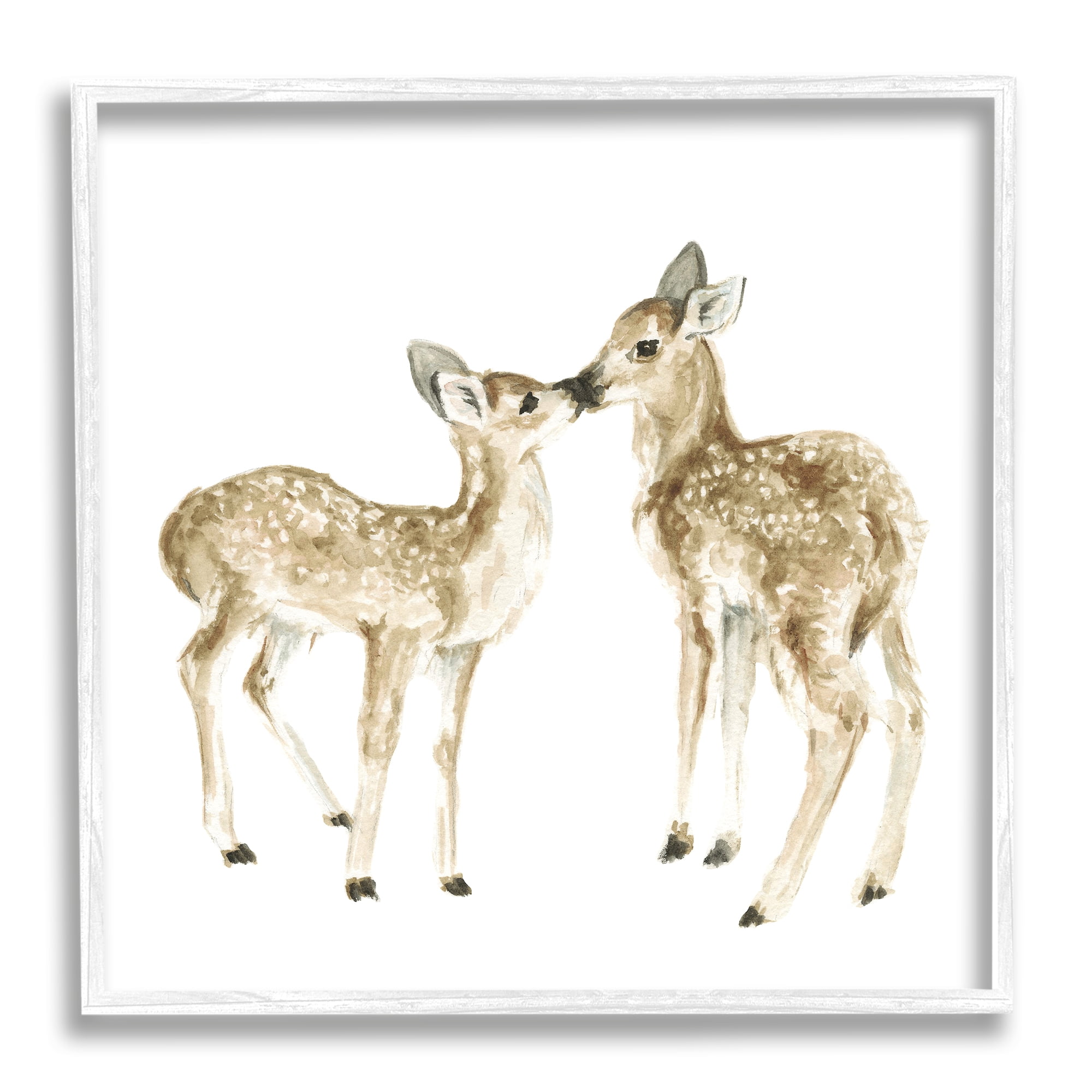 Stupell Industries Baby Deer Fawn Watercolor Painting Kids' Nursery Animal, 24 x 24,Design by Fox Hollow Studios