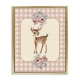 thumbnail image 1 of Stupell Industries Cottage Baby Deer Pink Gingham Gold Floating Frame Canvas Art, 17 x 21, by LSR Design Studio, 1 of 8