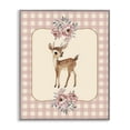 thumbnail image 1 of Stupell Industries Cottage Baby Deer Pink Gingham Gray Framed Giclee Art, 16 x 20, by LSR Design Studio, 1 of 8