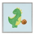 thumbnail image 1 of Stupell Industries Contemporary Baby Dino & Basketball Gray Framed Giclee Art, 17 x 17, by Lucille Price, 1 of 8