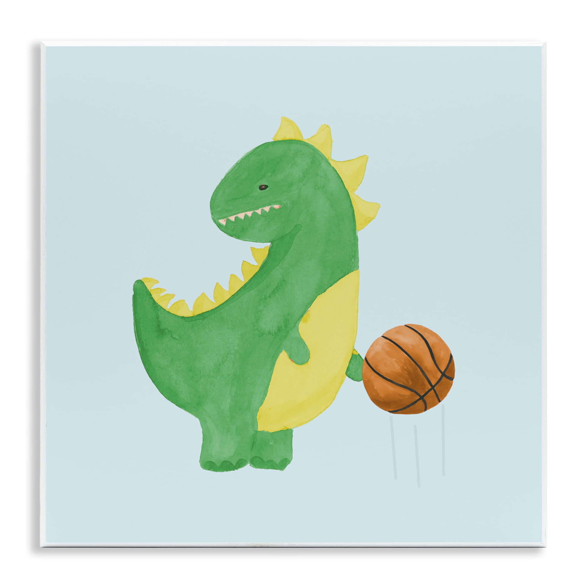 Stupell Industries Baby Dino & Basketball Wall Plaque Art, design by Lucille Price
