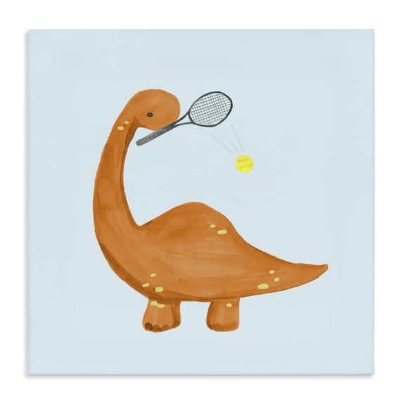 Stupell Industries Contemporary Baby Dino Playing Tennis Canvas Art, 30 x 30, by Lucille Price