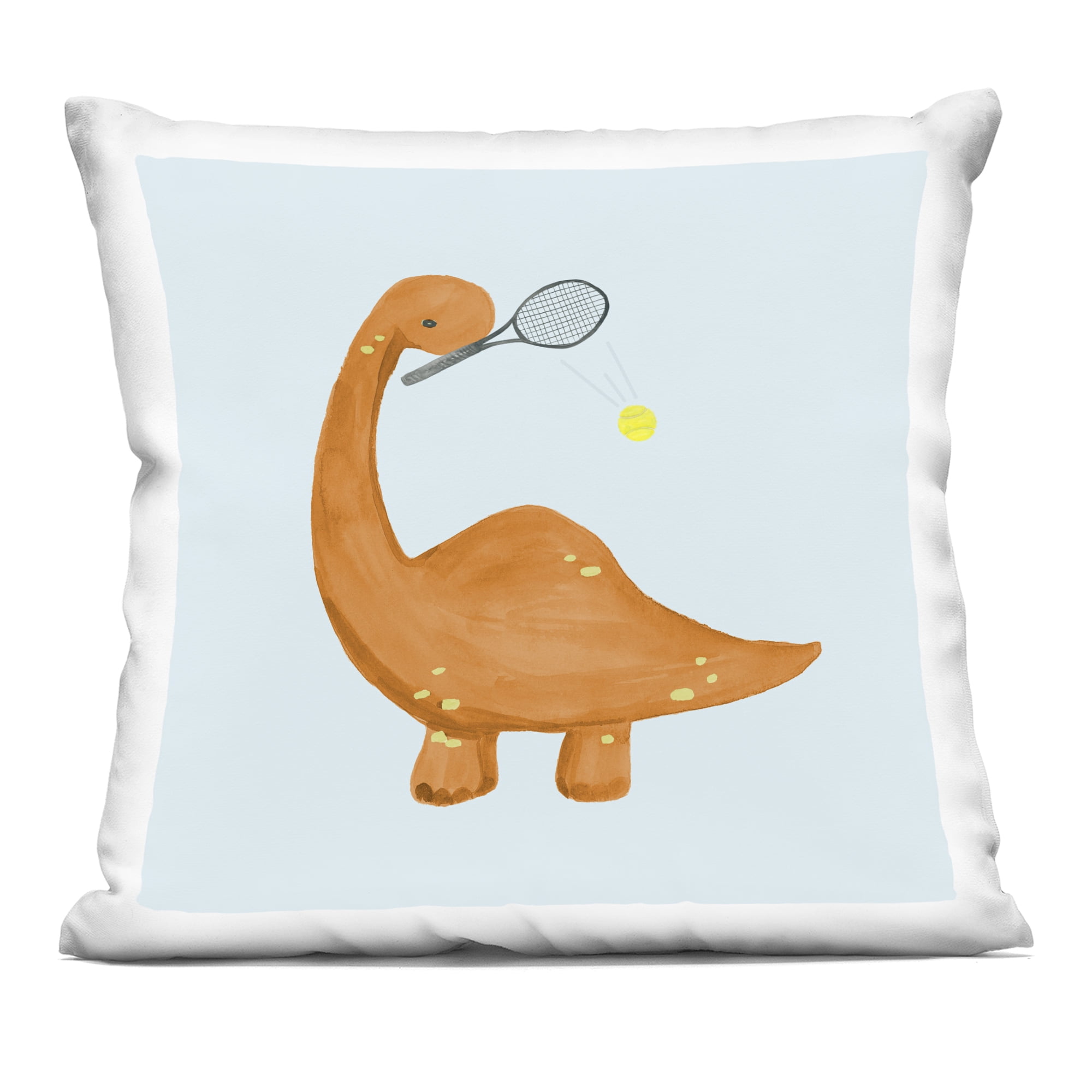 Stupell Industries Baby Dino Playing Tennis Decorative Printed Throw Pillow, design by Lucille Price