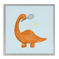 thumbnail image 1 of Stupell Industries Contemporary Baby Dino Playing Tennis Gray Framed Giclee Art, 24 x 24, by Lucille Price, 1 of 8