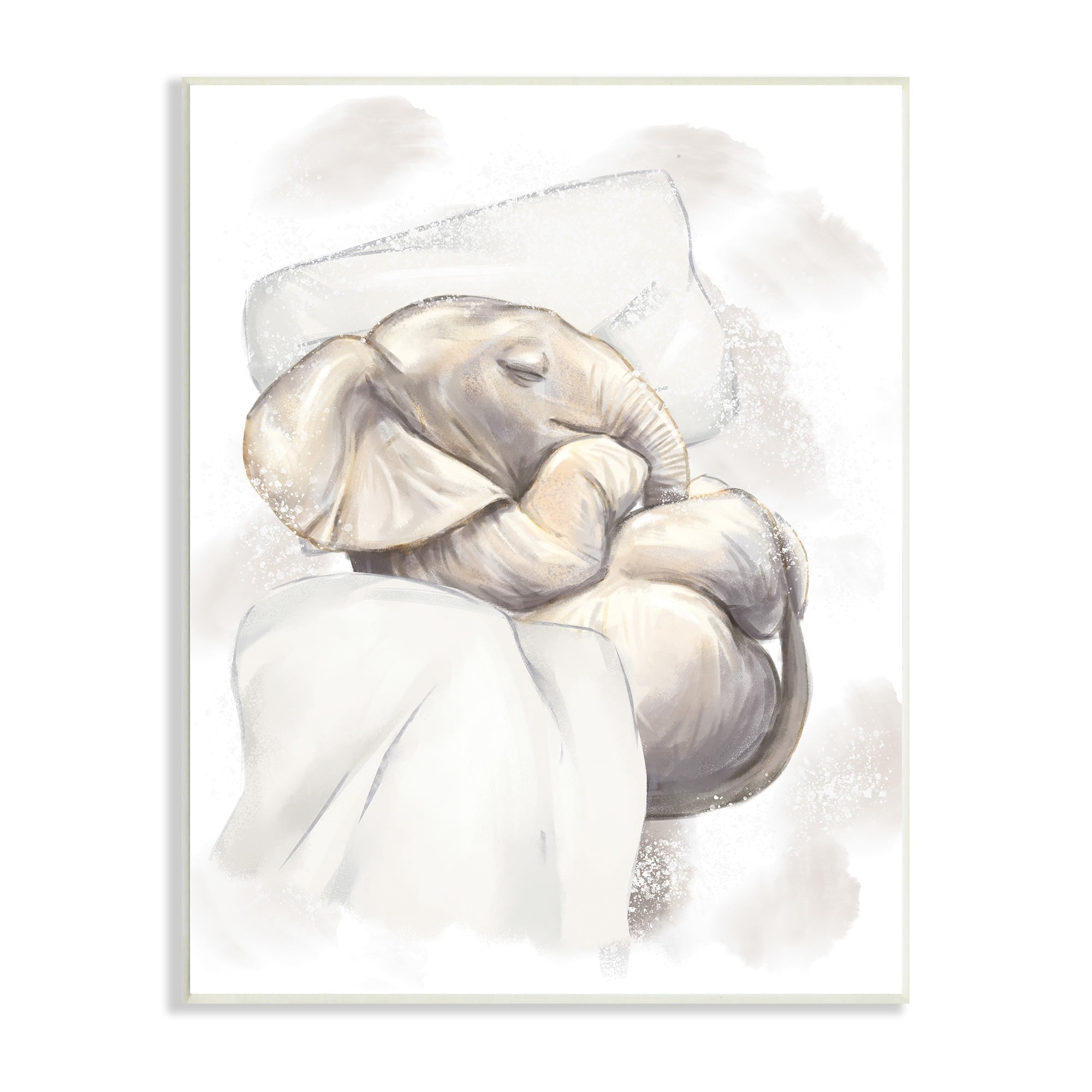 Stupell Industries Baby Elephant Nursery Animal Cozy Pillow Nap,13 x 19, Design by Ziwei Li