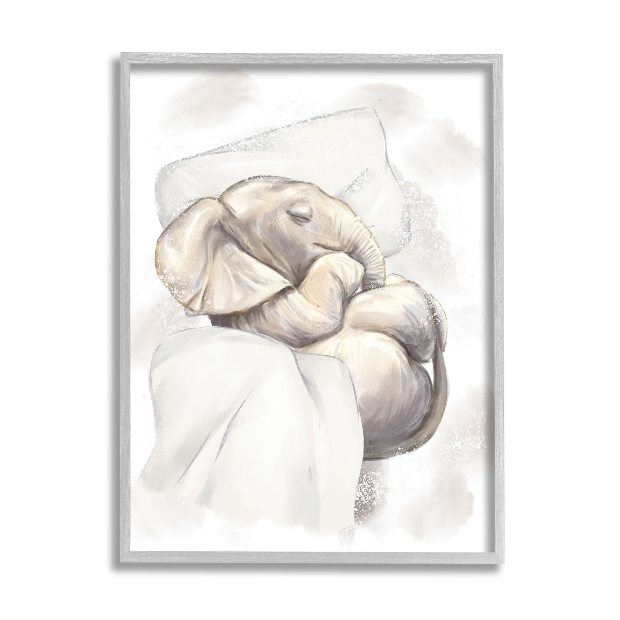 Stupell Industries Baby Elephant Nursery Animal Cozy Pillow Nap,24 x 30, Design by Ziwei Li