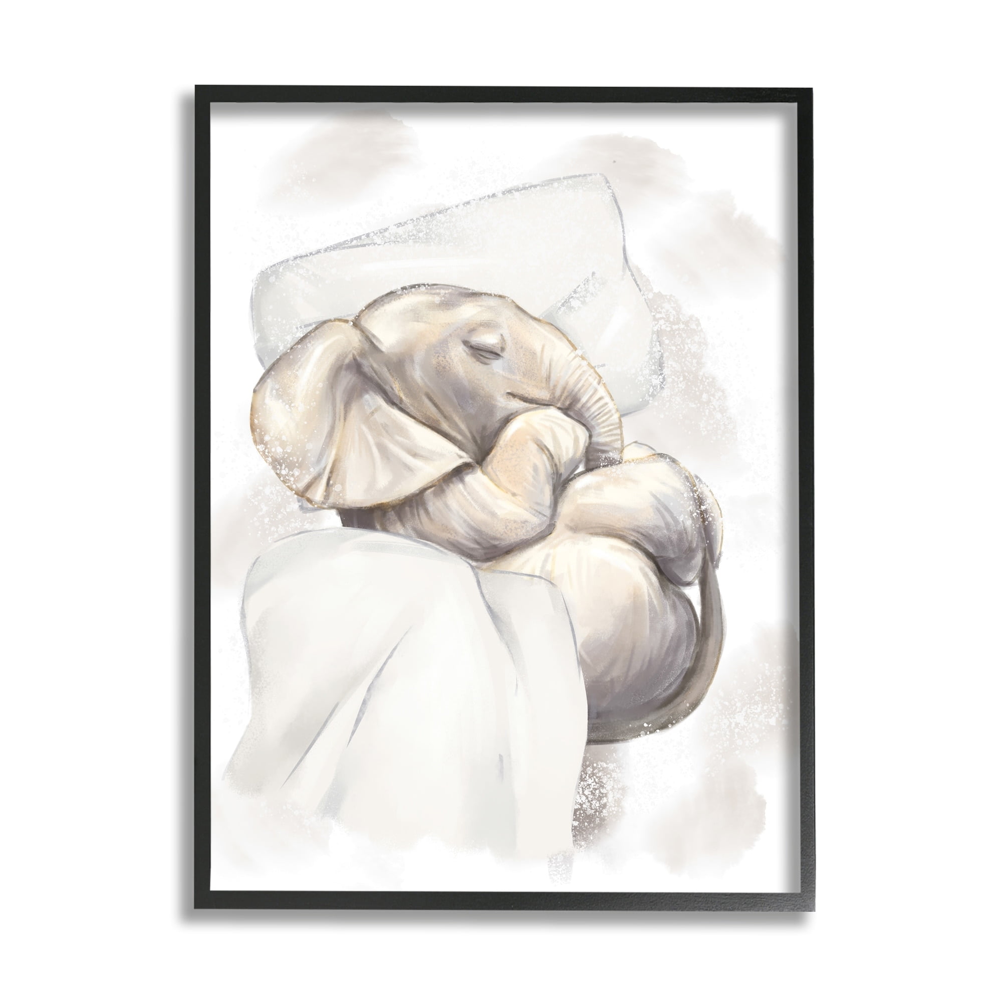 Stupell Industries Baby Elephant Nursery Animal Cozy Pillow Nap,24 x 30, Design by Ziwei Li