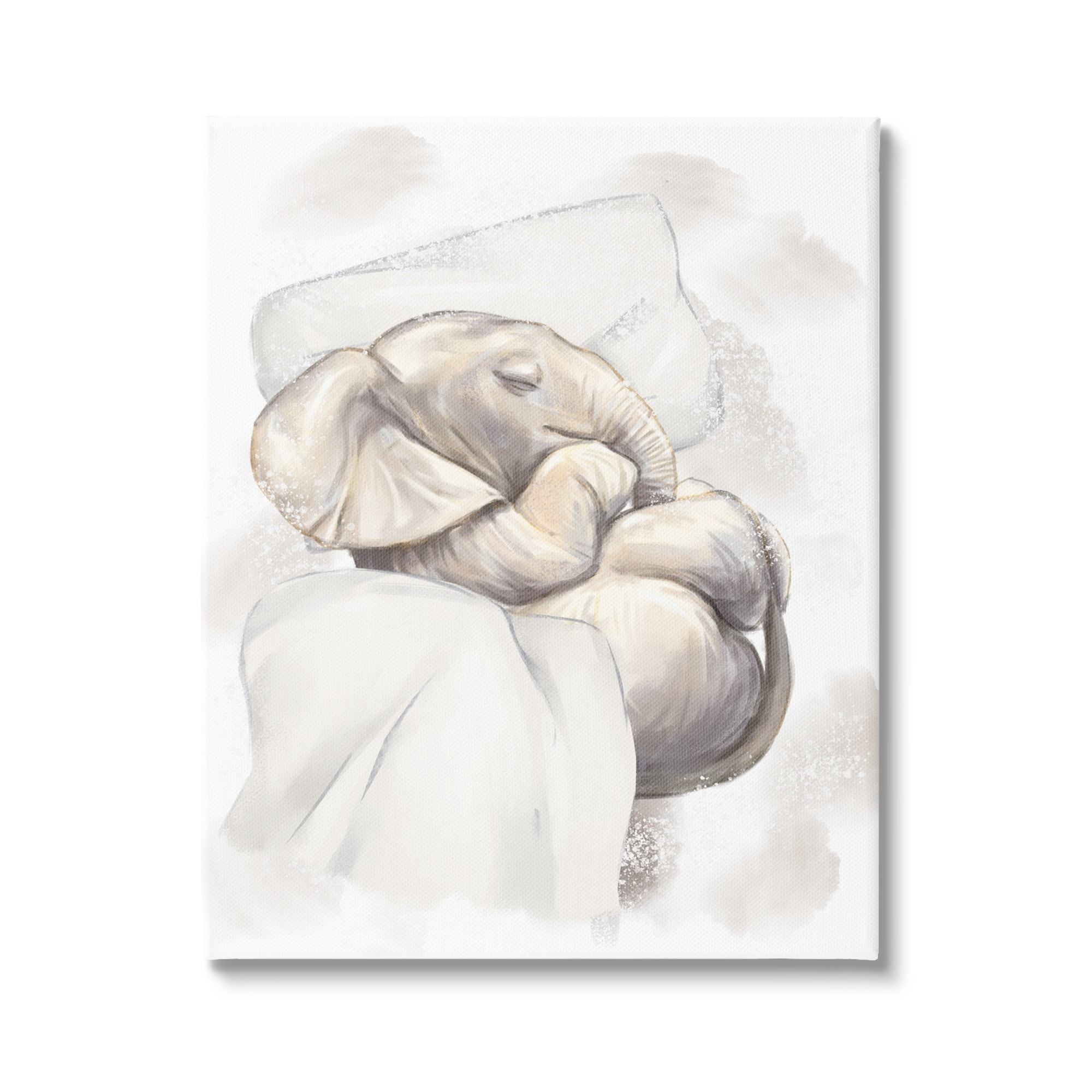 Stupell Industries Baby Elephant Nursery Animal Cozy Pillow Nap,24 x 30, Design by Ziwei Li