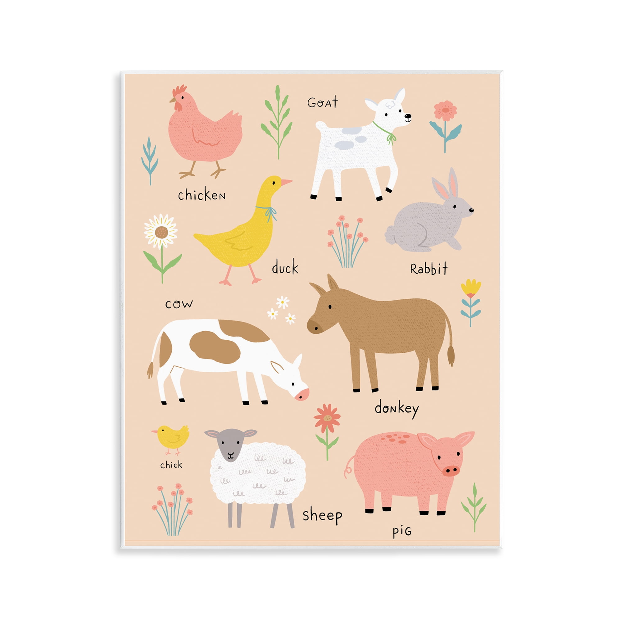 Stupell Industries Baby Farm Friends Wall Plaque Art, design by Nina Seven