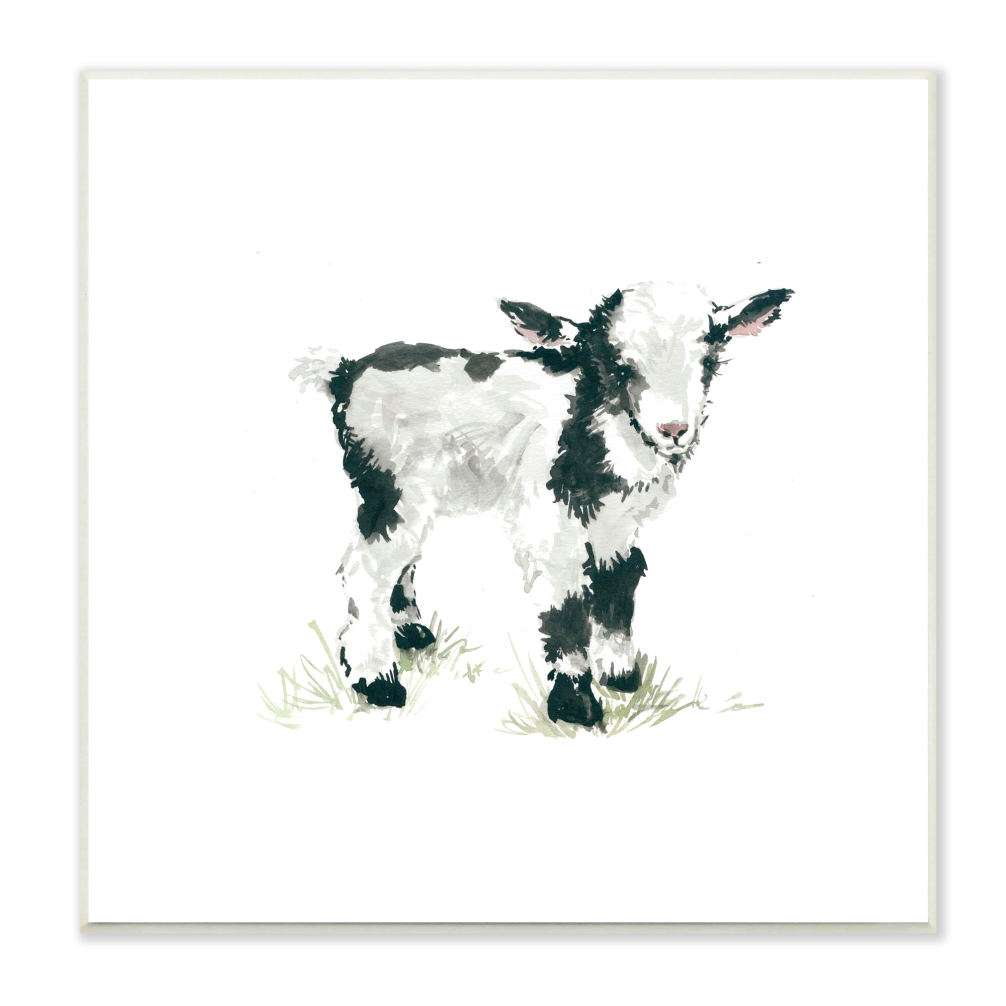 Stupell Industries Baby Farm Lamb Minimal Country Animal over White, 12 x 12, Design by Carol Robinson