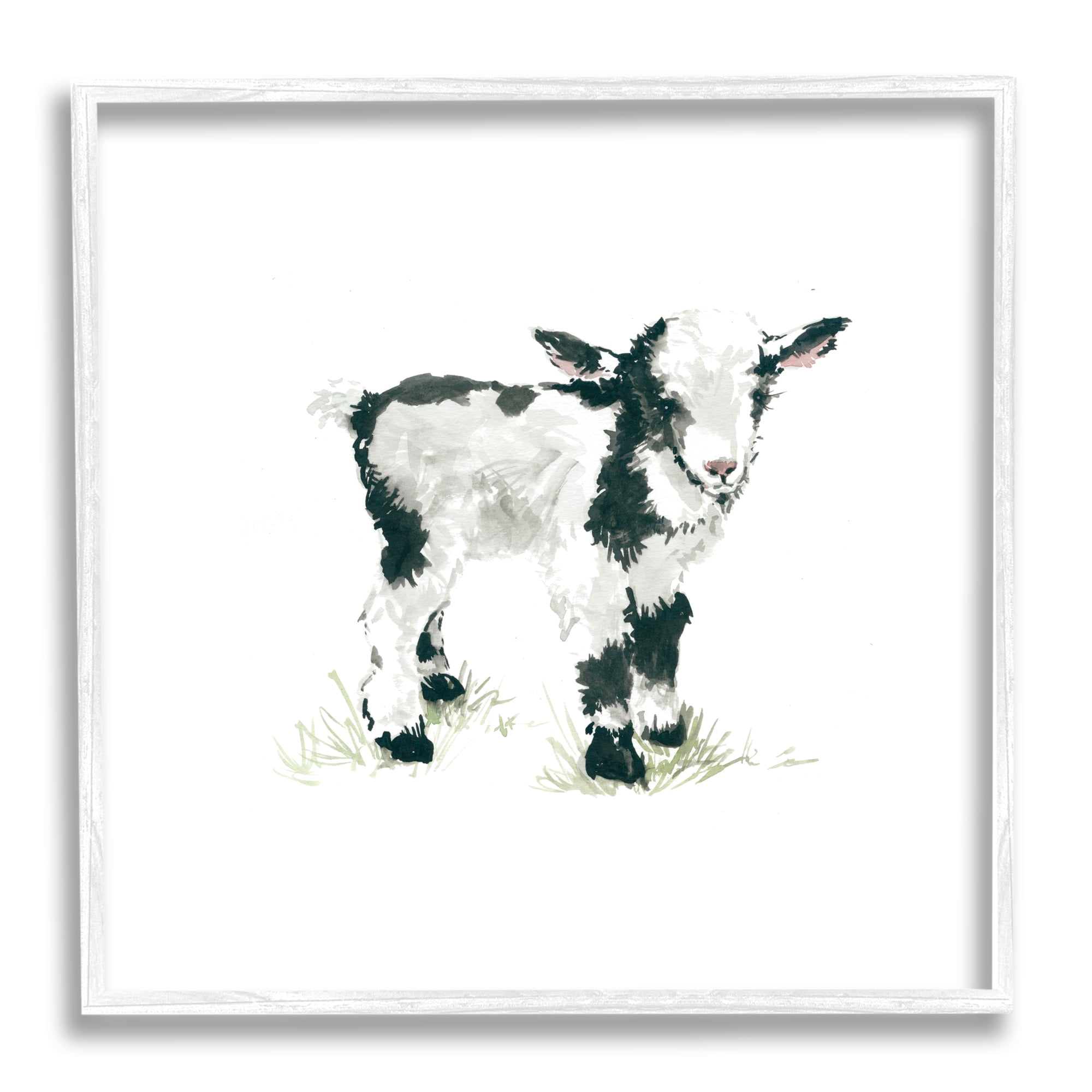 Stupell Industries Baby Farm Lamb Minimal Country Animal over White, 24 x 24, Design by Carol Robinson