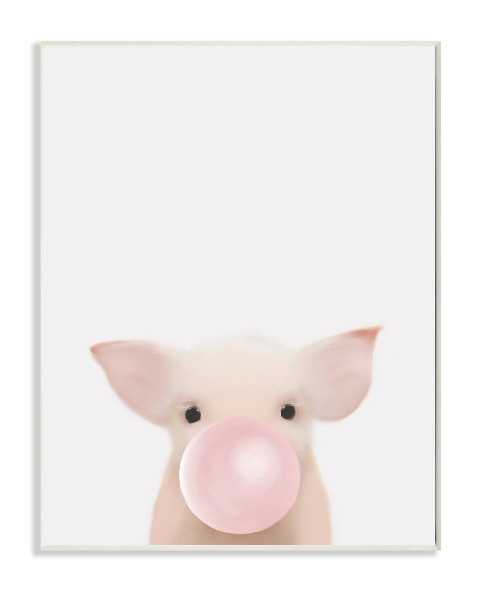 Stupell Industries Baby Farm Piglet with Pink Bubble Gum Wall Plaque, 13 x 19, Design by Leah Straatsma